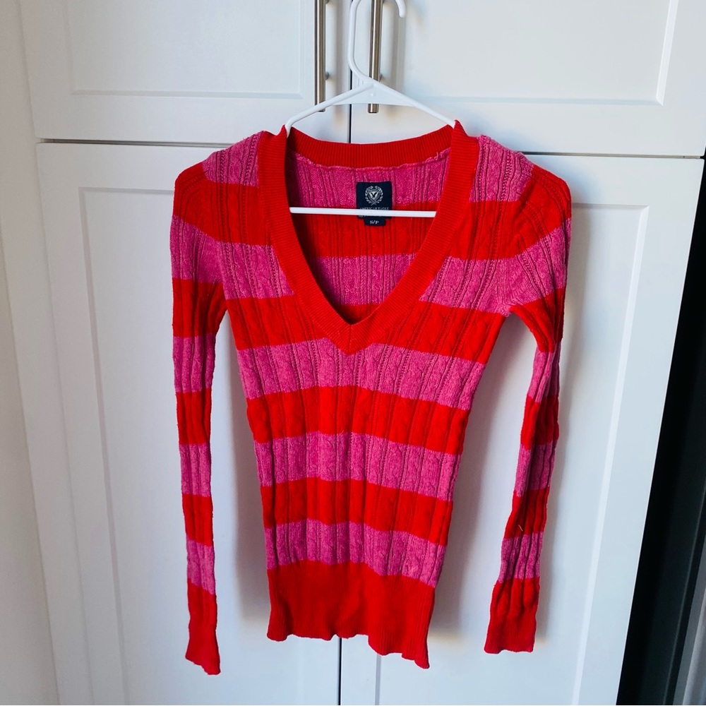 American eagle Y2K striped women’s Small knit sweater